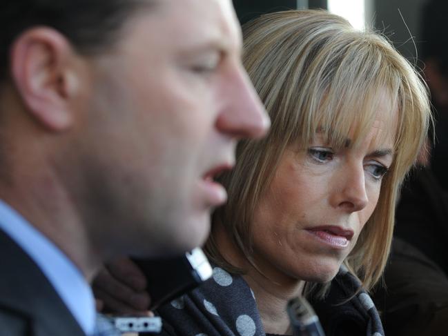 The parents of missing British child Madeleine McCann, Gerry McCann (L) and his wife Kate McCann say they need to find peace. Picture: AFP