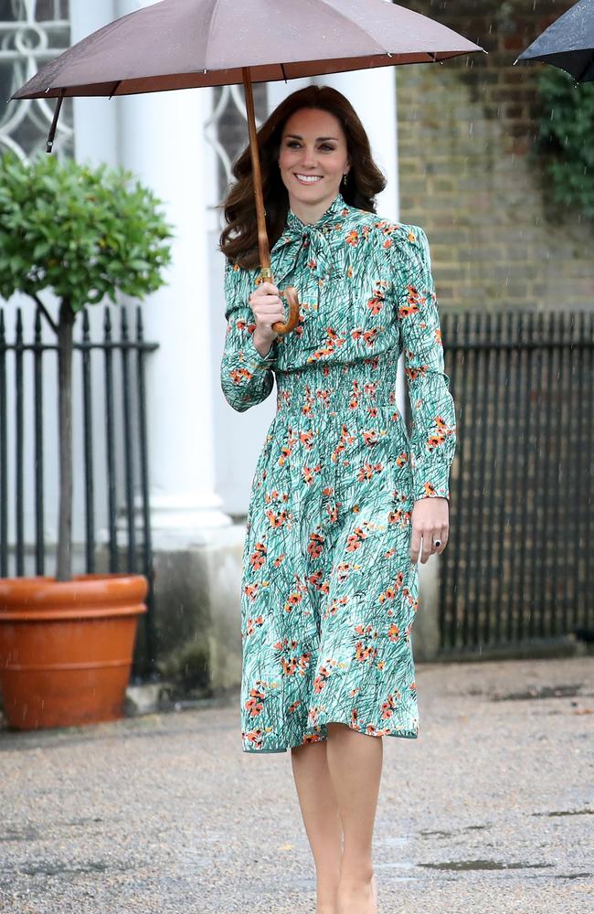 Catherine, Duchess of Cambridge pictured last week with no hint of a baby bump. Picture: Chris Jackson/Getty Images.