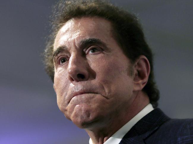 FILE - This March 15, 2016, file photo shows casino mogul Steve Wynn at a news conference in Medford, Mass. A woman has told police she had a child with Wynn after he raped her, while another has reported she was forced to resign from a Las Vegas job after she refused to have sex with him. (AP Photo/Charles Krupa, File)