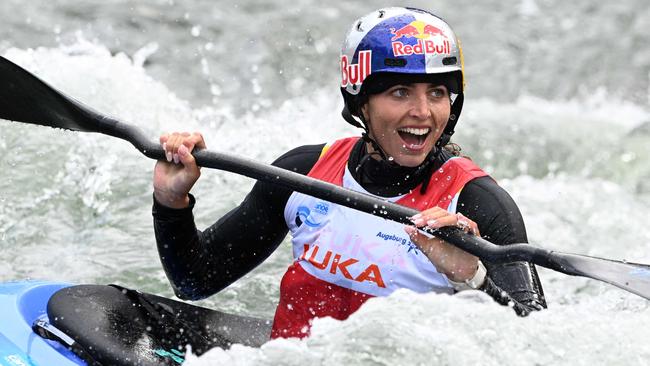 Australia's Jessica Fox after winning in Augsburg.