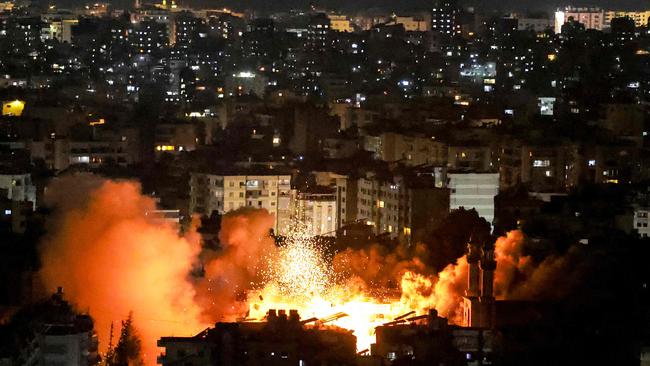 The Israeli military targeted Hezbollah drone factories in Beirut. Picture: AFP.