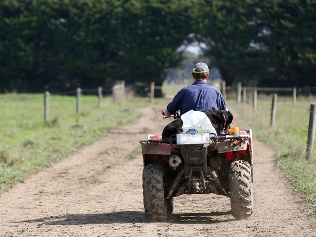 Generic Farm pic ATV no helmet no roll over protection. Farm Safety Picture: ANDY ROGERS