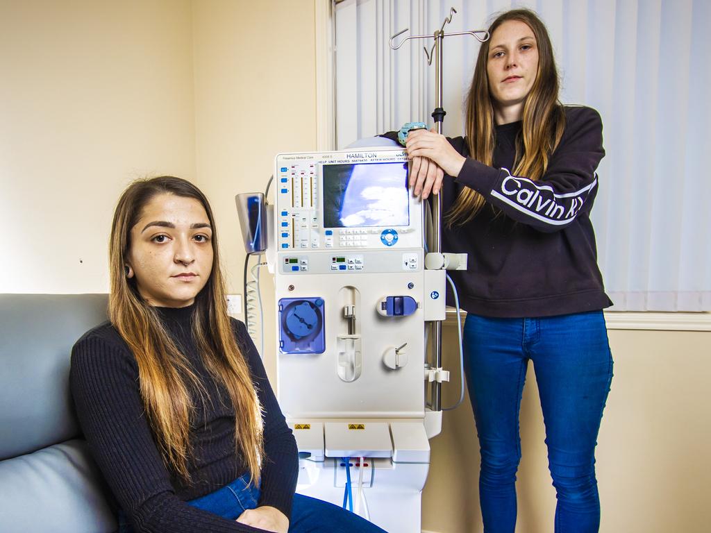 Kidney patient Dana Ward (left) with carer Abbey Wood. Picture: Nigel Hallett