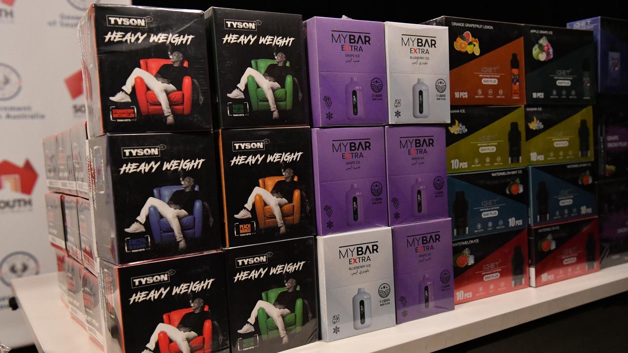 12,000 vapes were seized in the raid on the northern suburbs store. Picture: Keryn Stevens.