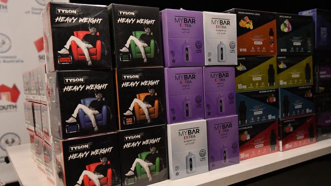 12,000 vapes were seized in the raid on the northern suburbs store. Picture: Keryn Stevens.