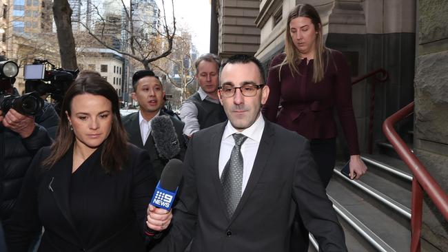 Jason Roberts leaves the Supreme Court after being acquitted of the murders of police officers Sergeant Gary Silk and Senior Constable Rodney Miller. Picture: David Caird