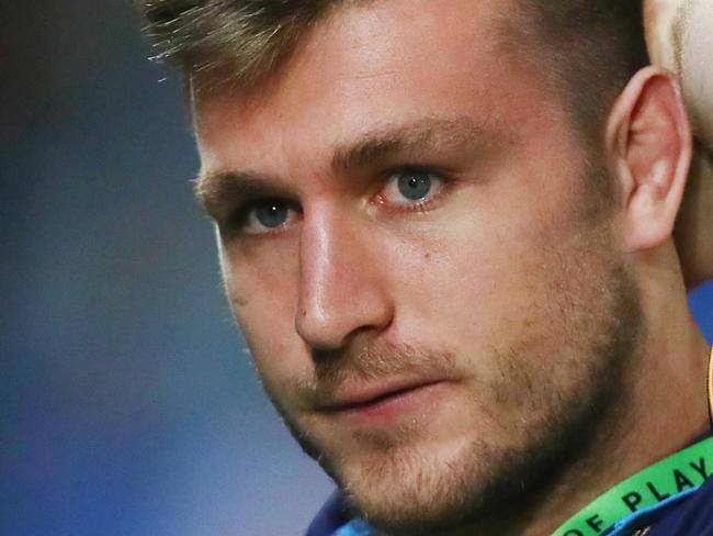 GOLD COAST, AUSTRALIA - JULY 27: Jai Arrow of the Titans looks on during the round 19 match between the Gold Coast Titans and the Brisbane Broncos at Cbus Super Stadium on July 27, 2019 in Gold Coast, Australia. (Photo by Chris Hyde/Getty Images)