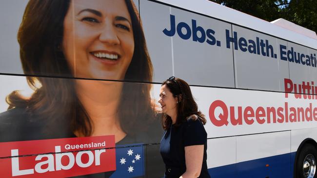 Queensland Premier Annastacia Palaszczuk has been dogged by questions since her Adani backflip. Picture: AAP Image/Darren England