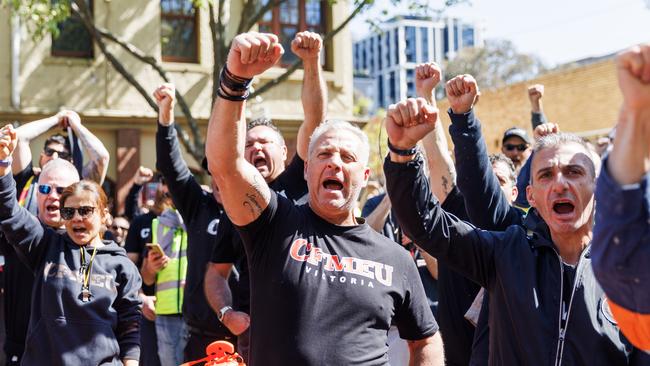 Leaders from 23 unions will convene on December 9 to consider the next steps, as fallout from the CFMEU forced administration continues. Picture: NewsWire / Aaron Francis