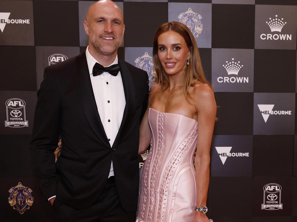 Chris and Bec Judd at the 2024 AFL Brownlow Medal. Picture: Michael Klein