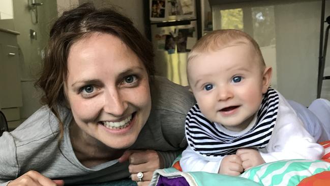 Adelaide mum Natalie Trainor and her son August, while Natalie was receiving mental health treatment in Helen Mayo House at Glenside.