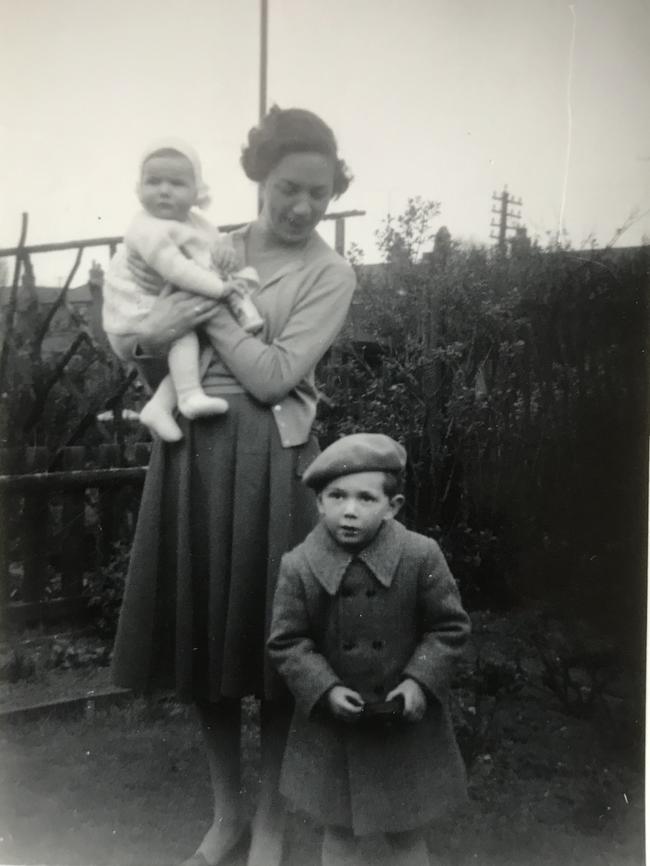 Steve Biddulph as a child with his mother and sister at Redcar in England in 1957. Picture: Supplied