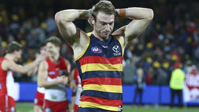 Daniel Talia after the loss to Sydney. Picture: Sarah Reed