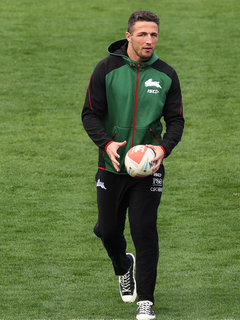 Sam Burgess in Souths colours. Picture: Brett Costello