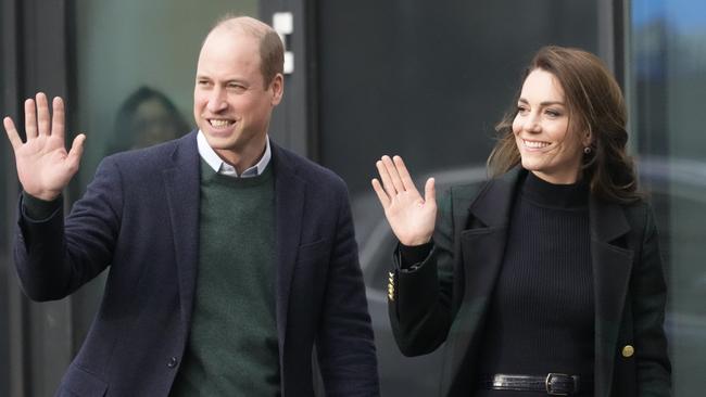 Prince William and Kate Middleton were all smiles as they went on their first engagement since Harry’s memoir was released (Photo by Christopher Furlong/Getty Images)