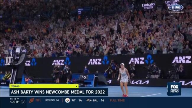 Ash Barty wins Newcombe Medal for 2022