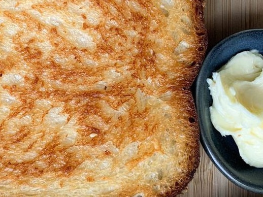 A grilled cheese sandwich or toastie is very simple, consisting of bread, cheese and usually butter.