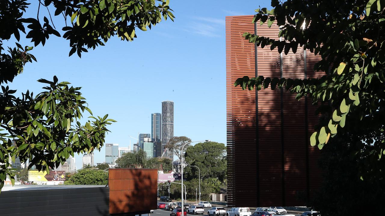 The massive electronic billboard located on Musgrave Road blocking views of the city. Picture: Liam Kidston