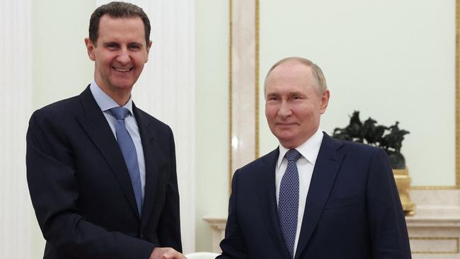 Bashar al-Assad with Russian President Vladimir Putin in Moscow in July. Russia could emerge as a big loser amid the turmoil. Picture: AFP/Sputnik