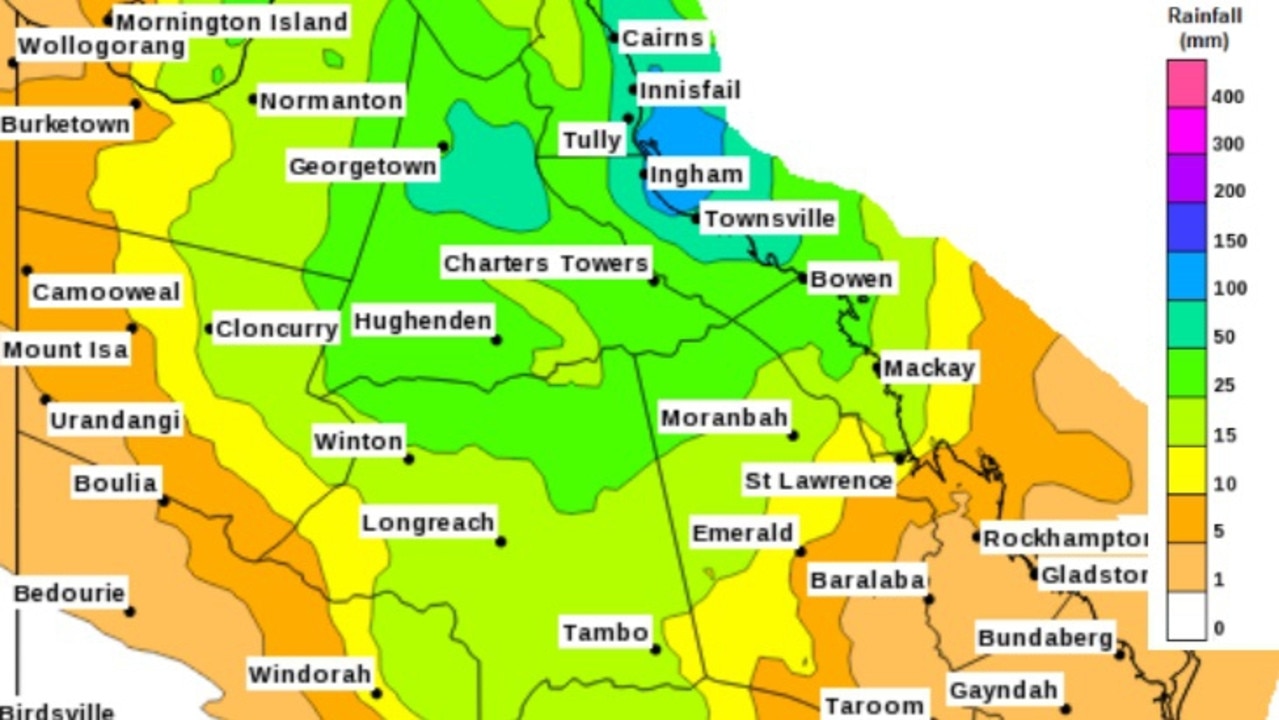 Wednesday rainfall forecast. Picture: BOM.