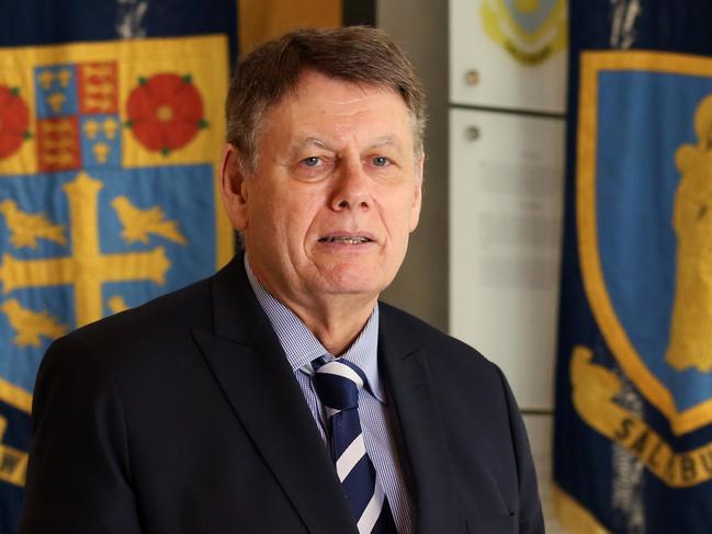 30/10/2018: Dr John Collier; Principal of St Andrews Cathedral School in Sydney. He and 38 other Anglican headmasters are warning that anti-discrimination exemptions for teachers must not be wound back. Pic by James Croucher