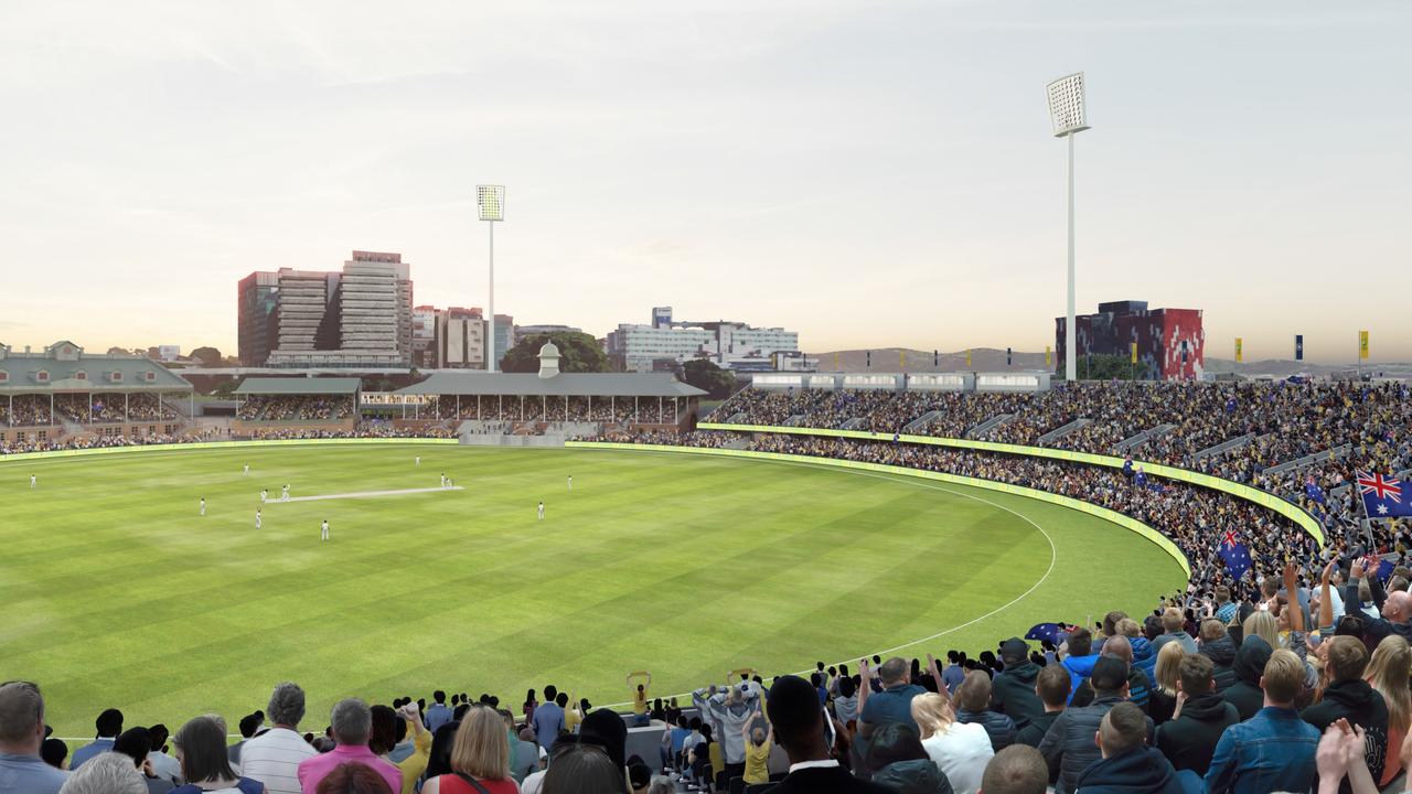 An artist’s impression of a rebuilt RNA main arena to accommodate AFL and cricket matches.