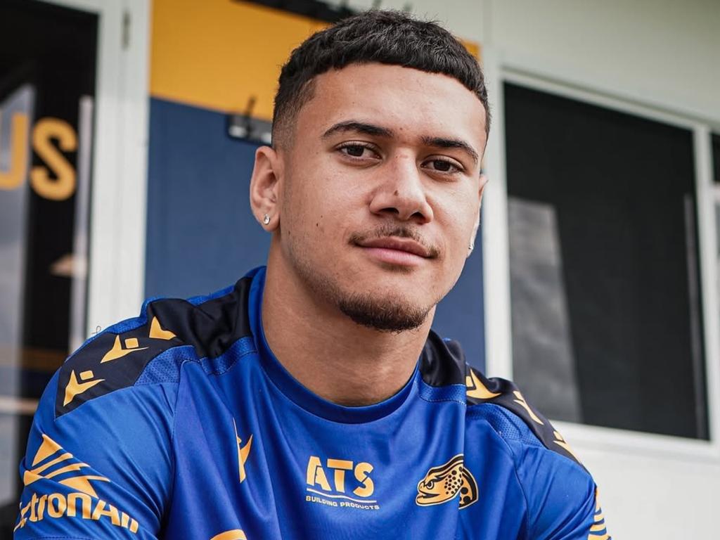 Parramatta signing Isaiah Iongi reports for his first day of training as an Eel. Pic: Eels Instagram