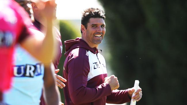 Manly coach Trent Barrett during training.