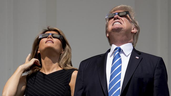 Glaring error: Don’t look directly at the sun, just the corona. Picture: AP