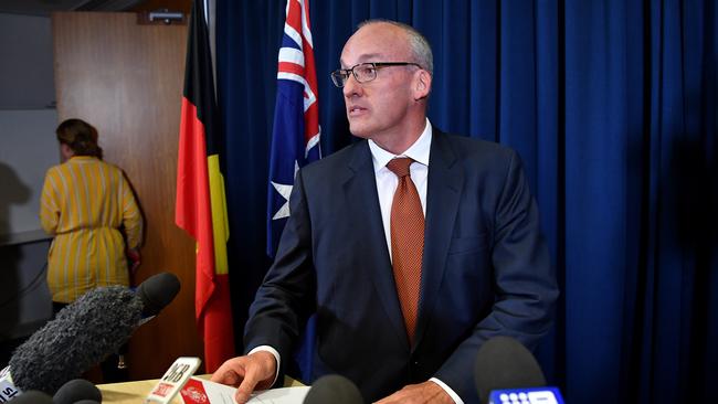 Luke Foley arrives to speak to the media at Parliament House on Thursday. Picture: AAP