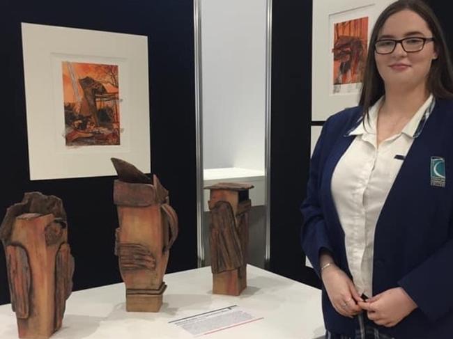 ARTEXPRESS: Melissa Knowles, 17, from Caroline Chisholm College, with her artwork.