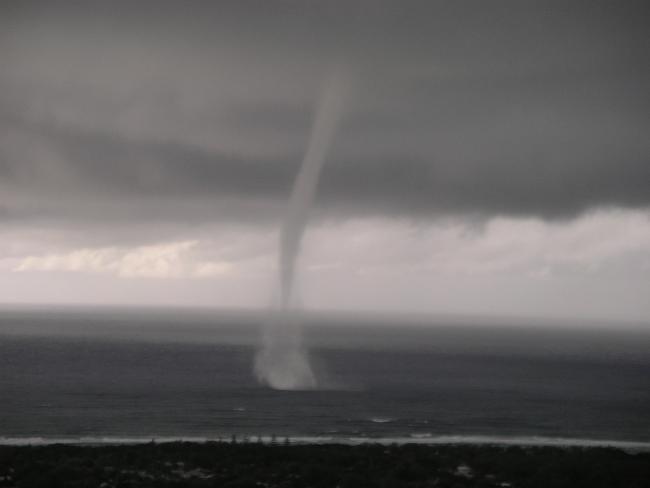 <p>The water spout off Broken Head. Picture: Vicki Smith</p>