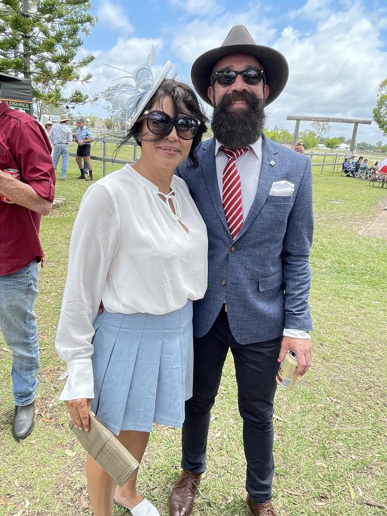 Sam Clarke and Talbot Kite enjoying the sights and sounds of the Torbanlea Picnic Races.