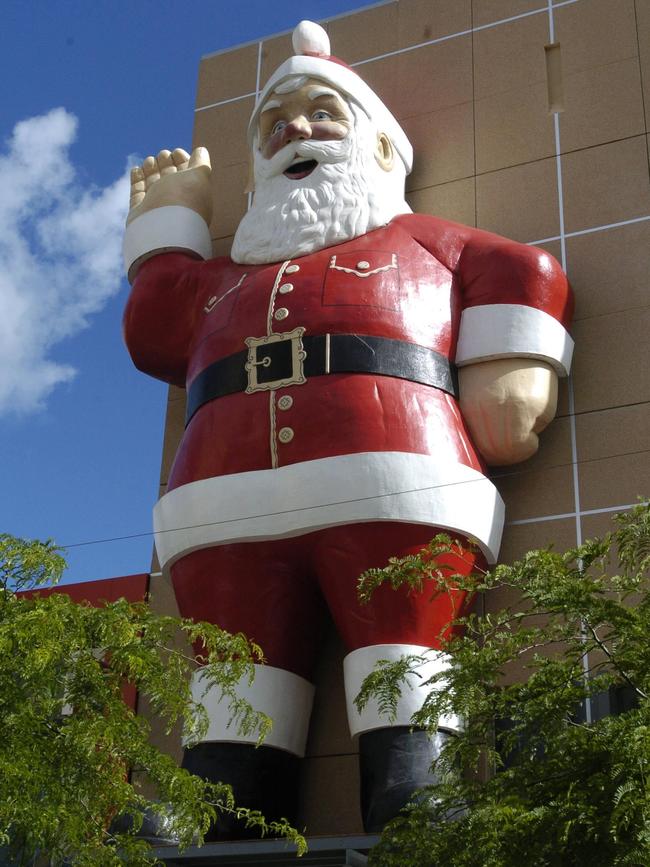 Big Santa on the David Jones department store in Rundle Mall.