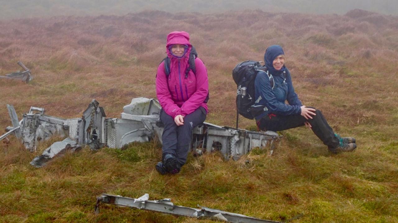 Pamela Aitken and Kathryn Gaffney couldn't believe how much of the plane wreckage was there. Picture: Kathryn Gaffney