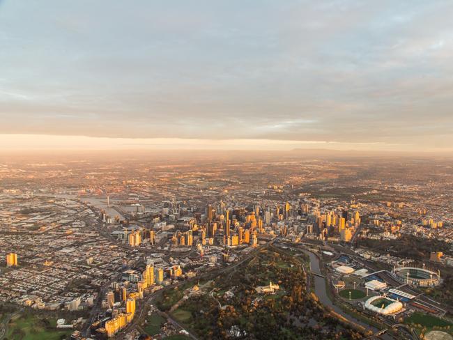 An aerial view of Melbourne, which is rapidly growing like Sydney. Picture: Supplied