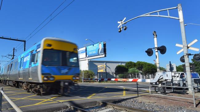 The Camp Rd level crossing in Campbellfield. Picture: Tony Gough