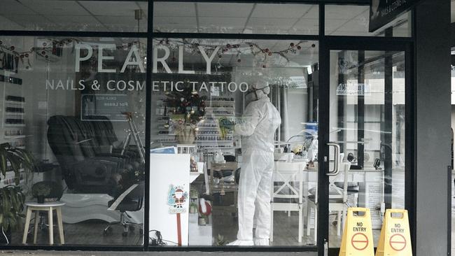 Pearly Nails undergoes a deep clean. Picture: Nigel Lough