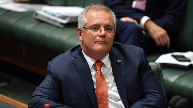 Prime Minister Scott Morrison during Question Time in the House of Representatives at Parliament House in Canberra, Thursday, June 11, 2020. (AAP Image/Mick Tsikas) NO ARCHIVING