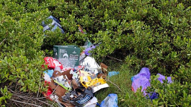 Rubbish found at South Ballina over the weekend.