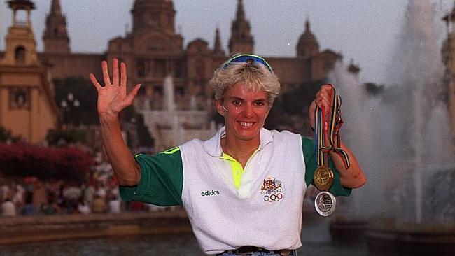 That was then, this is now. Watt with gold and silver medals from the 1992 Barcelona Olympics.