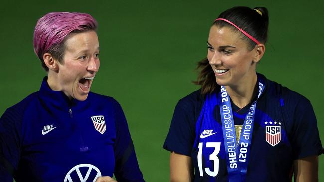 US stars Megan Rapinoe and Alex Morgan. Picture: Mike Ehrmann / GETTY IMAGES NORTH AMERICA / AFP)