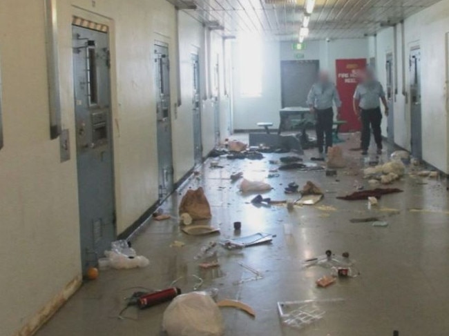 Yatala Labor Prison in Adelaide was forced into lockdown due to Covid-19 related staff shortages, sparking violent protests within the facility. Picture: 9News