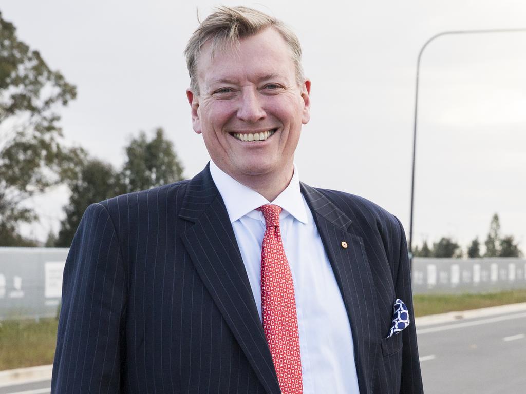 CEO of the state government's land and development agency, John Brogden near the new development site at Tallawong Station. Picture: Dylan Robinson