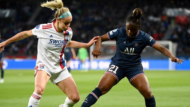 Those keen to watch Ellie Carpenter play for Lyon simply have to sign up to atafootball, which is free. Picture: AFP