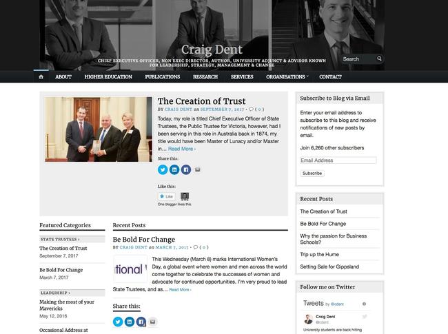 A screenshot of the craigdent.org website.