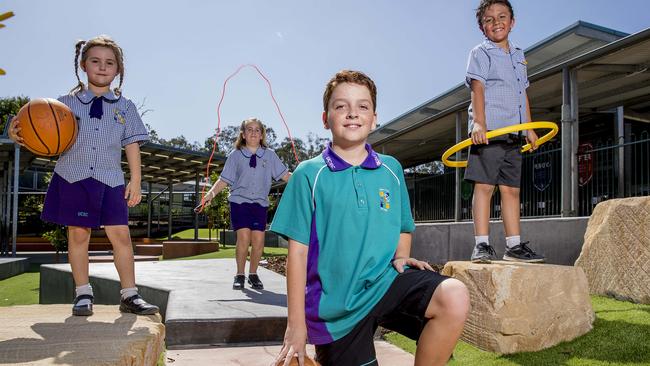 Upper Coomera College junior school has opened a new park area for their students this week. Picture: Jerad Williams