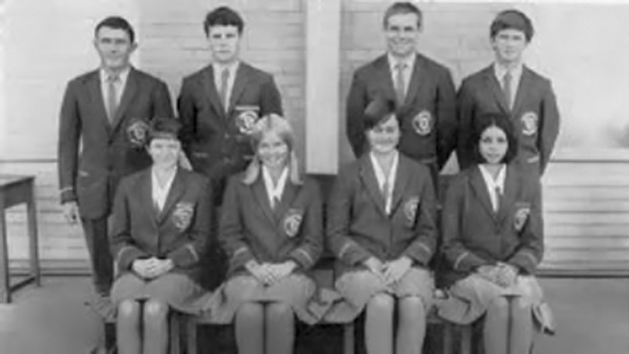 Langton, front row, right, at Aspley State High School, Brisbane. Picture: Supplied