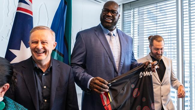 The Big Diesel with his new Rabbitohs jersey. Photo: Flavio Brancaleone