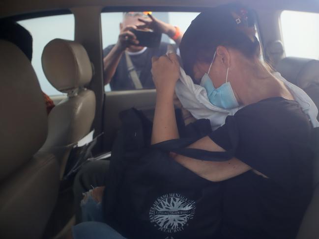 Australian Lynley Le Grand in the car after being released. Picture: Lukman S. Bintoro